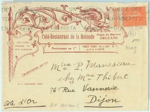 67604 - FRANCIA - Historia Postal - ¡CUBIERTA PUBLICITARIA con CARTA! Restaurante 1932 - Imagen 1 de 1