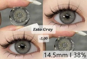 Farbige Kontaktlinsen Mit Stärke -5,00 Diop. Farbe Esto Gray Grau Jahreslinsen - Bild 1 von 1
