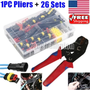 26 Sets 1-4Pin Automotive Waterproof Car Auto Electrical Wire Connector Plug Kit - Picture 1 of 12