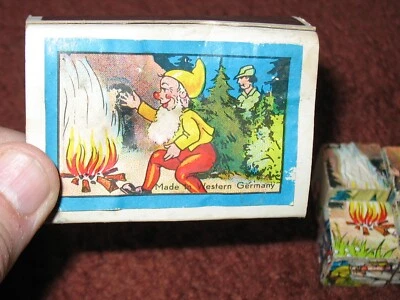 Vintage 6 Sided Fairytale PUZZLE BLOCKS ~ Matchbox ~ WESTERN GERMANY ~RARE!!! - Image 1 of 4