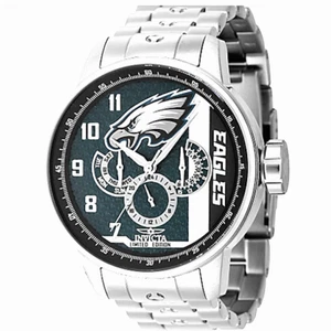Invicta S1 Rally NFL Ss Argento Aquile Verde Edizione Limitata Orologio Pennino - Foto 1 di 5