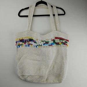 Handgefertigte gestrickte gehäkelte Beuteltasche Baumwolle Boho Hippie Einkaufen umweltfreundlich - Bild 1 von 14