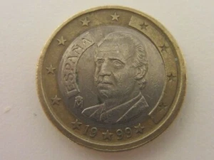 MONETA DA 1 EURO SPAGNA RE JUAN CARLOS 1999 - Foto 1 di 2