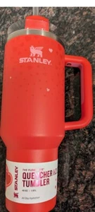 Stanley Valentines Day 40oz H2.0 Flowstate Quencher Tumbler Ruby Hearts - Picture 1 of 1
