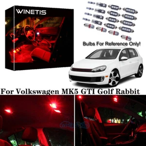 Red Interior LED Light Package 12Pcs kit Fit For Volkswagen MK5 GTI Golf Rabbit - Picture 1 of 12