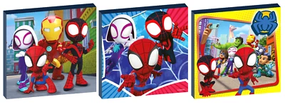 SPIDEY AND HIS AMAZING FRIENDS SET OF 3 CANVAS PICTURES - 5 sizes to choose from - Image 1 of 4