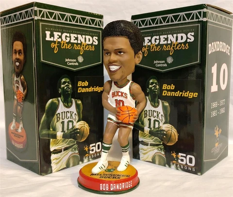 2017-2018 MKE BUCKS BOB DANDRIDGE "LEGENDS of the RAFTERS" SGA BOBBLEHEAD ~ NIB Cover