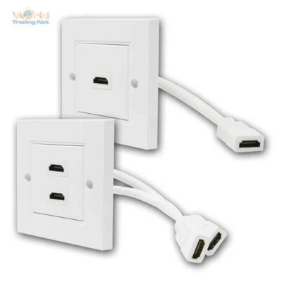 unterputz Wanddose Einbau-Dose weiß HDMI Buchse UP-Anschlussdose 4K UHD FULL HD - Bild 1 von 4