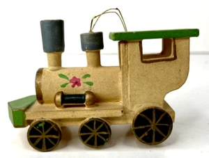 Locomotiva in legno ornamento antico vintage RUSS Country con scatola 1983 rustica - Foto 1 di 11