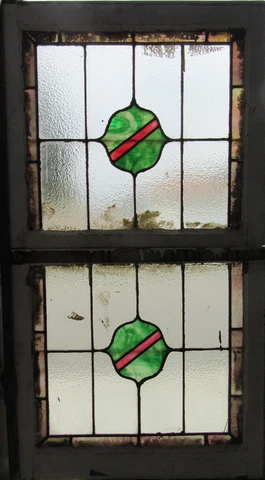 ~ ANTIQUE STAINED GLASS WINDOWS ~ TOP AND BOTTOM ~ ARCHITECTURAL SALVAGE Cover