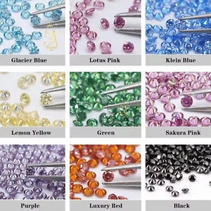 1,0 mm~6,5 mm pietre preziose in mischia pietra sciolta rotonda moissanite rosa viola bianco nero - Foto 1 di 26