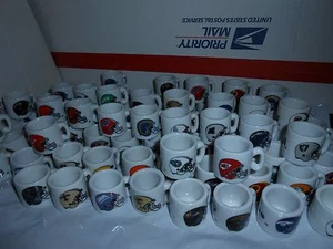 1 1990's NFL FOOTBALL MINI PORCELAIN MUG CUP YOU CHOOSE TEAM + 5 BONUS CARDS - Picture 1 of 80