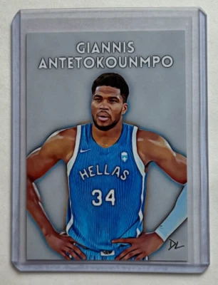 Tarjeta coleccionable Giannis Antetokounmpo limitada firmada por artista "Equipo Grecia" 3/10 Foto 1 de 2