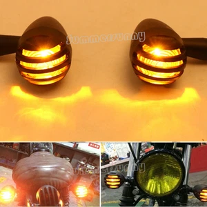 12V Universal Cafe Racer Bobber Chopper Motorcycle Turn Signals Lights For HONDA - Picture 1 of 11