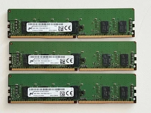 Micron 24GB (3x8GB) PC4-2400T DDR4 2400MHz ECC REG RAM MTA9ASF1G72PZ-2G3B1II - Picture 1 of 4