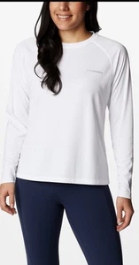 Columbia Women’s Long Sleeve Sun Tee, Size Medium, White Omni-Shade 50 UPF Rated - Picture 1 of 6