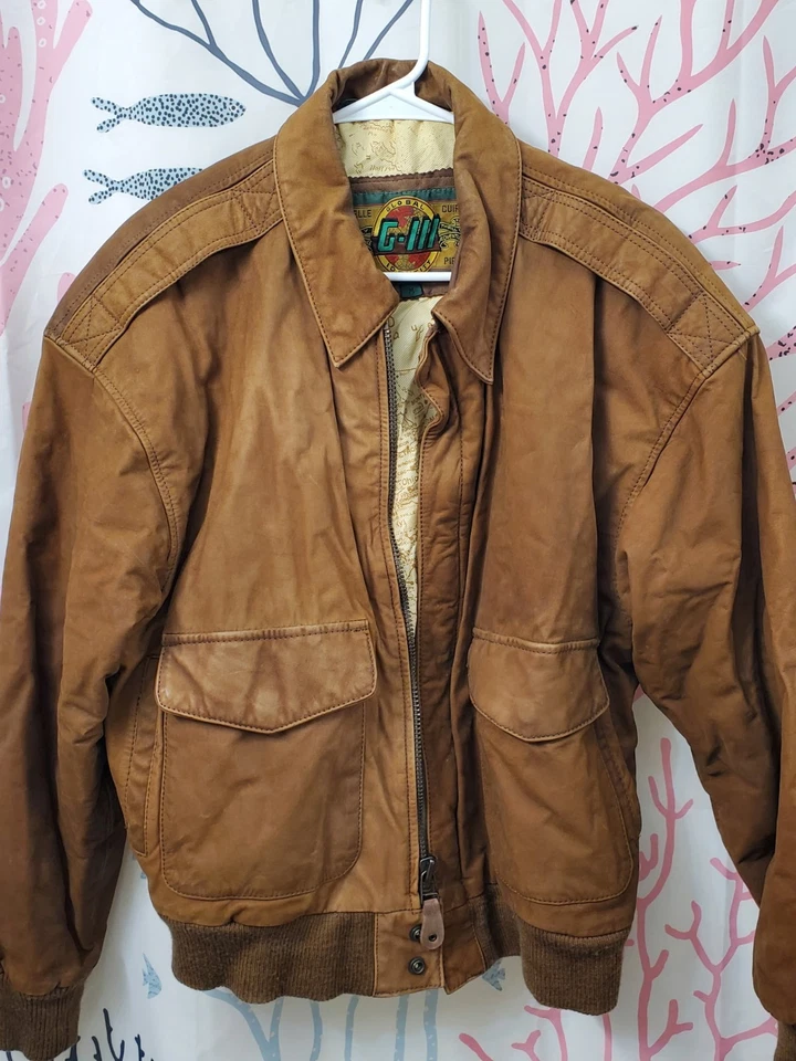 #1 MediumVintage Global Identity G-lll Leather Bomber Jacket Classic Collectable - Image 1 of 4