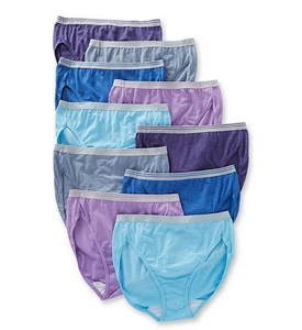 Fruit Of The Loom 10DHICH Cotton Heather Hi-Cut Panty - 10 Pack - Picture 1 of 1