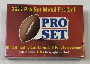 2021 Leaf Pro Set Metal Factory Sealed Football Hobby Box - 6 Autographs - Picture 1 of 3