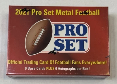 2021 Leaf Pro Set Metal Factory Sealed Football Hobby Box - 6 Autographs - Image 1 of 3