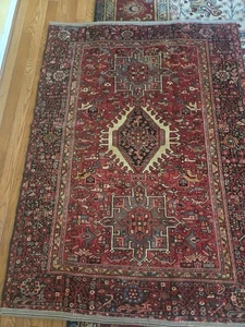 5.9x6.7TINTE VEGETAL VINTAGE CAUCÁSICO HEREZ SERAPI KAZAK ANTIGUO USHAK SHIRVAN - Imagen 1 de 12
