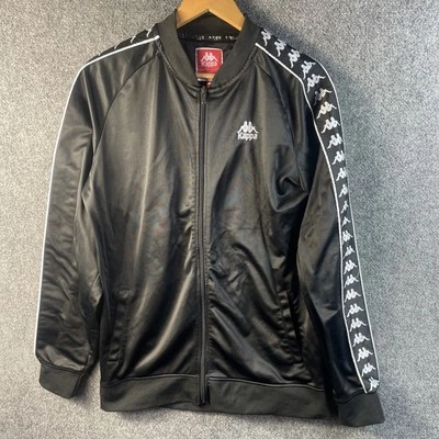 Kappa Full Zip Sweater Jacket XL Black Men's Arm Tape Logo Track Jacket - Image 1 of 4