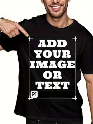 Personalized Custom Men's T-Shirt, Casual Pure Cotton Short Sleeve Printed Tee. - Image 1 of 4