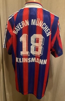 FC Bayern München Adidas Trikot 1995-1997 "OPEL" + Nr.18 Klinsmann Gr.XL TOP - Bild 1 von 4