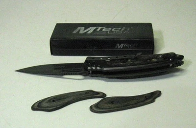 Navaja de Bolsillo Mtech Asistida Abierta Madera Gris Carpeta Elegante MT-A2012GY 8" OA Nueva Foto 1 de 4
