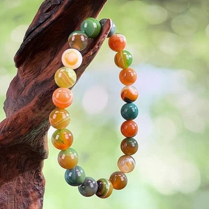 Christmas Gift Rare China Inner Mongolia Gobi Eye Agate Bead Bracelet/ Collector - Bild 1 von 2