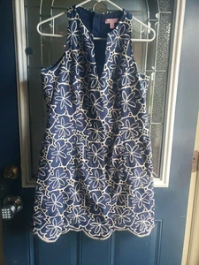 Lilly Pulitzer Augusta Etuikleid marineblau/gold USA Größe 8 Sand Dollar Design gebraucht, in einwandfreiem Zustand - Bild 1 von 11