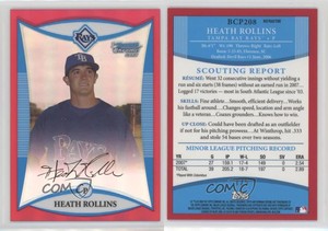 2008 Bowman Chrome Prospects Red Refractor /5 Heath Rollins #BCP208