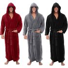 Men Winter Plush Lengthened Shawl Bathrobe Coat Plus Size Long Sleeve Plus Robe
