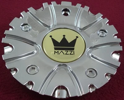 Tampa central de roda personalizada cromada Mazzi Wheels # 12112085F-1 / C10351C (1) - Imagem 1 de 4