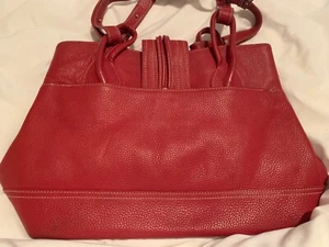 Brand New Tod's Red Leather Handbag Large - Picture 1 of 12