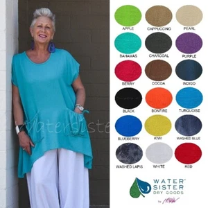 WATERSISTER Cotton Gauze EVIE 2-Pocket Tunic (M/L) 2(L/XL) 3(1X) oh my COLORS - Picture 1 of 22