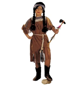 Kinder Indianer Kostüm Karneval Verkleidung Fasching Größe 140 Kleid mit Gürtel - Bild 1 von 6