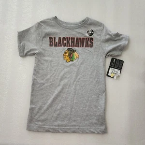 Chicago Blackhawks Cotton-Dri Gray T-Shirt NHL Hockey Boys S 6/7 New - Picture 1 of 4