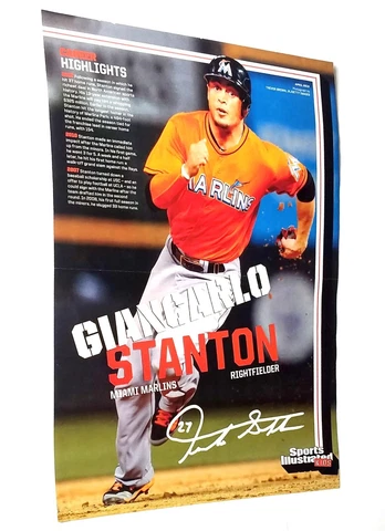 GIANCARLO STANTON rare poster MIAMI MARLINS baseball 2015 photo SI Kids Cover