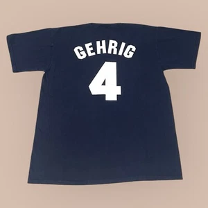 VTG 90s Cooperstown Collection Majestic Lou Gehrig Shirt Jersey Tee NY Yankees - Picture 1 of 6