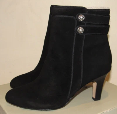 Taryn Rose Taytum Ankle Boots Womens 9.5 Black Suede Fashion Heel Bootie NEW - Image 1 of 4