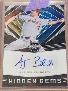 2020 Panini Elite Extra Edition Hidden Gems Black AJ Block #HG-AB Auto