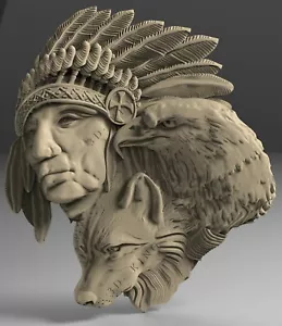 STL Modelos 3D Hunter WOLF EAGLE para Router CNC Aspire Artcam Impresora 3D Grabadora - Imagen 1 de 2