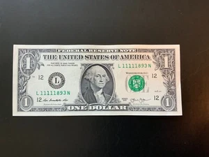 2013 $1 DOLLAR BILL L11111893N - Picture 1 of 4