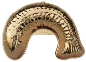Molde de gelatina de aluminio tono cobre pescado vintage sartén 5 1/2 tazas colgante de pared koi - Imagen 1 de 8