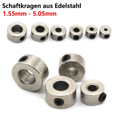 Edelstahl Mini Stellring Welle Klemme Bohrung 1.55mm-5.05mm Mit M3 Gewindestift - Bild 1 von 4