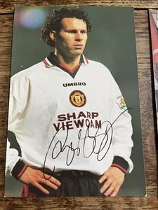 Ryan Giggs Signed Autograph PHOTO David Beckham Photo Manchester UNITED Vintage - Picture 1 of 3