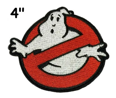 SUPERHEROES GEAR 4" GHOSTBUSTERS GHOST Movie Logo BUSTERS Embroidered Hook Loop Patch Applique