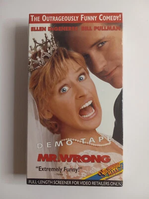 Mr. Wrong VHS SCREENER Promo Copy -Ellen DeGeneres Bill Pullman RARE DEMO SEALED - Image 1 of 3