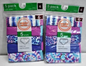 Wonder Nation Youth Girls Multi-Color Cotton Briefs Underwear Size 6 10 Pack - Picture 1 of 7